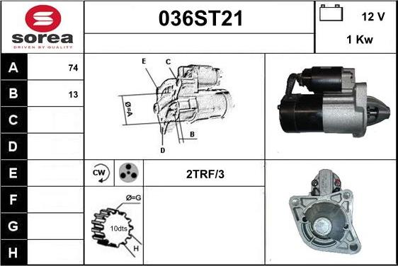 STARTCAR 036ST21 - Starter autospares.lv