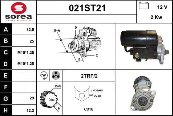 STARTCAR 021ST21 - Starter autospares.lv