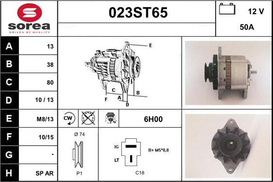 STARTCAR 023ST65 - Alternator autospares.lv