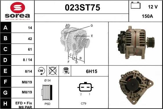 STARTCAR 023ST75 - Alternator autospares.lv