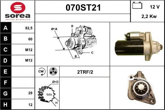 STARTCAR 070ST21 - Starter autospares.lv