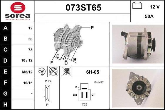 STARTCAR 073ST65 - Alternator autospares.lv