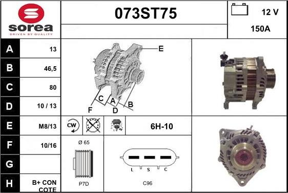 STARTCAR 073ST75 - Alternator autospares.lv