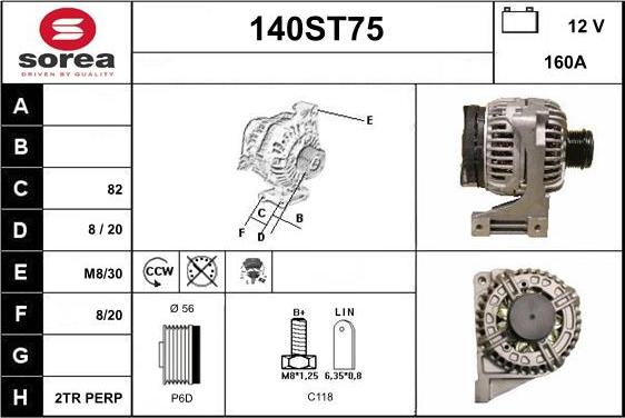 STARTCAR 140ST75 - Alternator autospares.lv