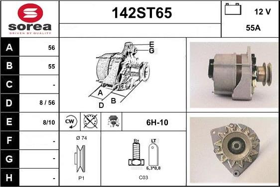 STARTCAR 142ST65 - Alternator autospares.lv