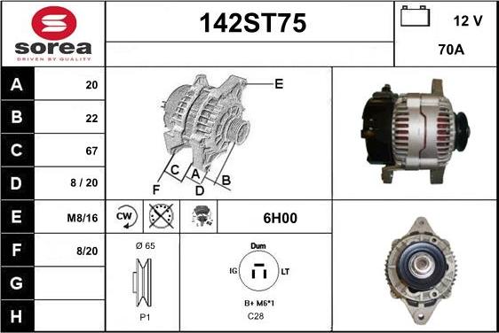 STARTCAR 142ST75 - Alternator autospares.lv