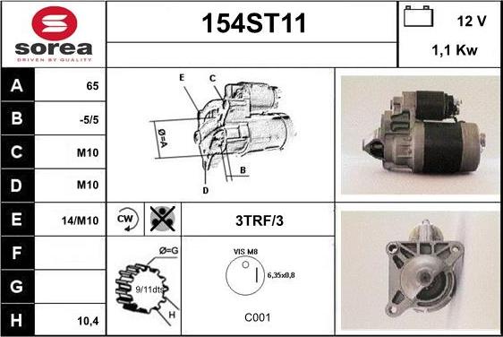STARTCAR 154ST11 - Starter autospares.lv