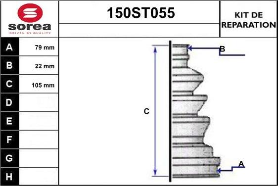 STARTCAR 150ST055 - Bellow, drive shaft autospares.lv