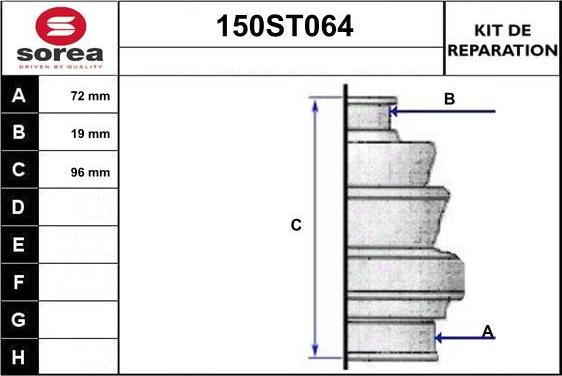 STARTCAR 150ST064 - Bellow, drive shaft autospares.lv