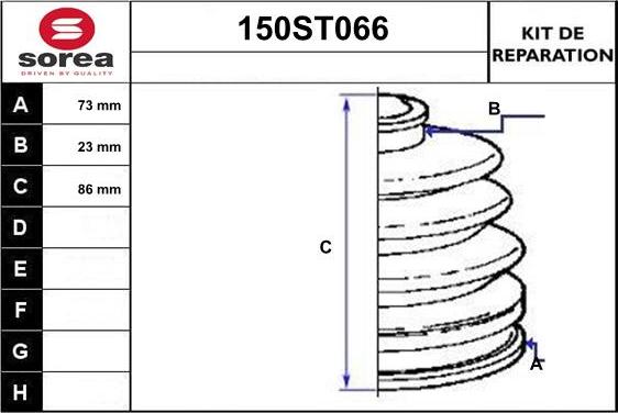 STARTCAR 150ST066 - Bellow, drive shaft autospares.lv