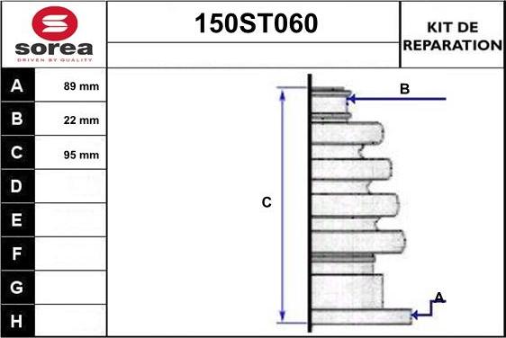 STARTCAR 150ST060 - Bellow, drive shaft autospares.lv