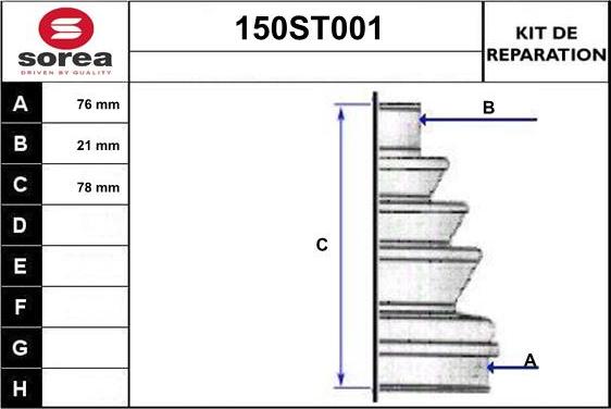 STARTCAR 150ST001 - Bellow, drive shaft autospares.lv