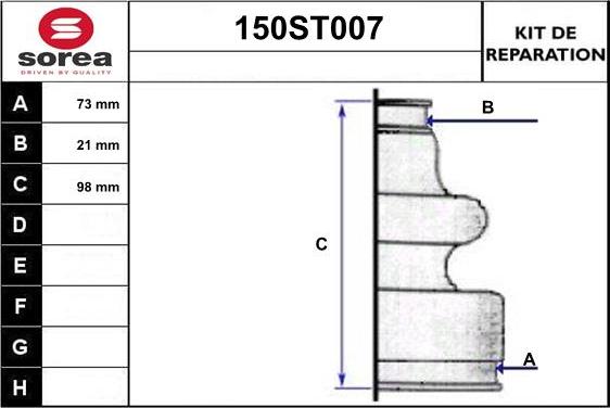 STARTCAR 150ST007 - Bellow, drive shaft autospares.lv