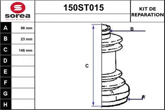 STARTCAR 150ST015 - Bellow, drive shaft autospares.lv