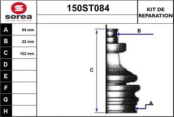 STARTCAR 150ST084 - Bellow, drive shaft autospares.lv