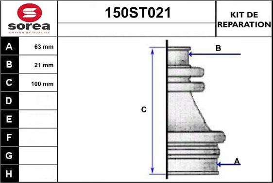 STARTCAR 150ST021 - Bellow, drive shaft autospares.lv