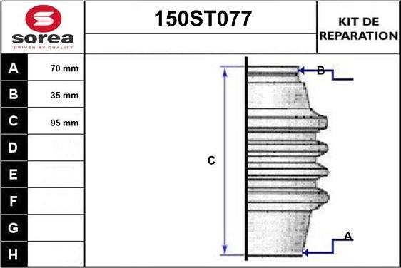 STARTCAR 150ST077 - Bellow, drive shaft autospares.lv