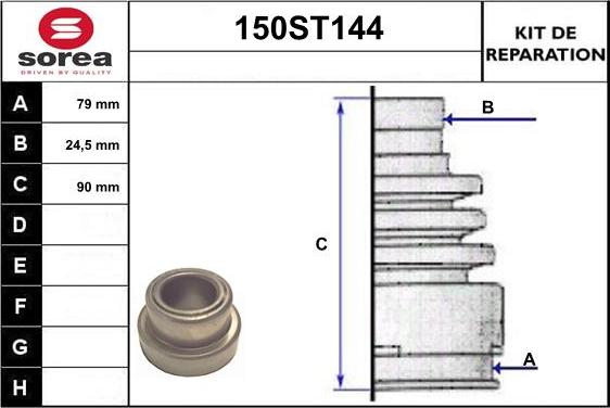 STARTCAR 150ST144 - Bellow, drive shaft autospares.lv