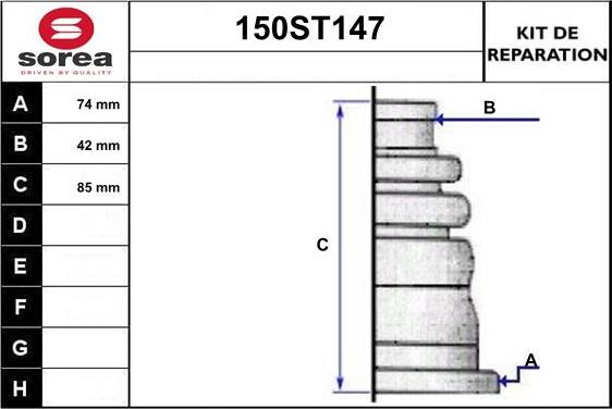 STARTCAR 150ST147 - Bellow, drive shaft autospares.lv