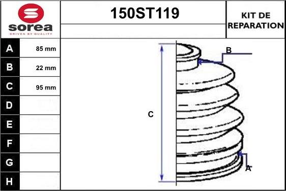 STARTCAR 150ST119 - Bellow, drive shaft autospares.lv