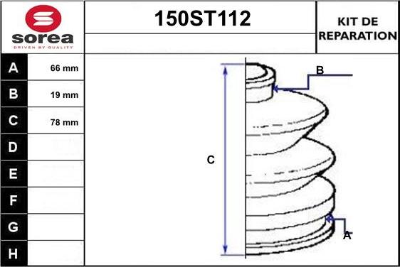 STARTCAR 150ST112 - Bellow, drive shaft autospares.lv