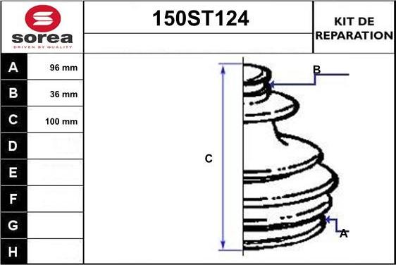 STARTCAR 150ST124 - Bellow, drive shaft autospares.lv