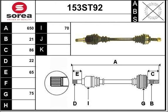 STARTCAR 153ST92 - Drive Shaft autospares.lv