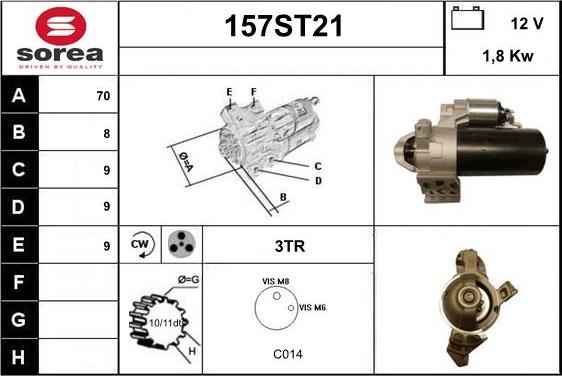 STARTCAR 157ST21 - Starter autospares.lv