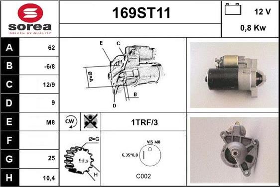 STARTCAR 169ST11 - Starter autospares.lv