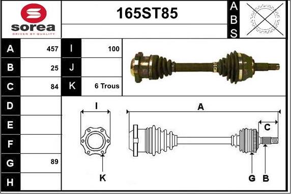 STARTCAR 165ST85 - Drive Shaft autospares.lv