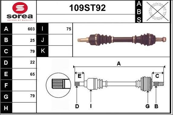 STARTCAR 109ST92 - Drive Shaft autospares.lv