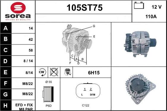 STARTCAR 105ST75 - Alternator autospares.lv