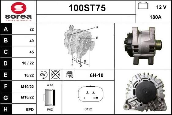STARTCAR 100ST75 - Alternator autospares.lv
