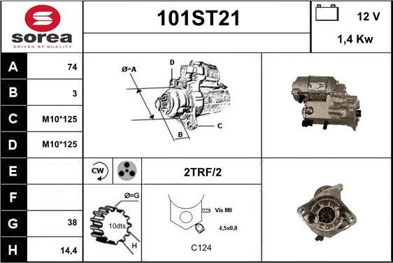 STARTCAR 101ST21 - Starter autospares.lv