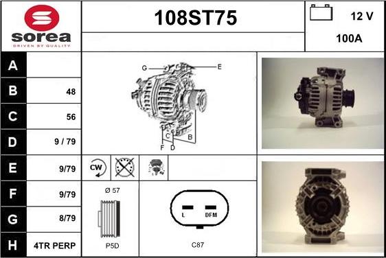 STARTCAR 108ST75 - Alternator autospares.lv