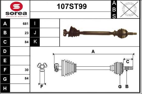 STARTCAR 107ST99 - Drive Shaft autospares.lv