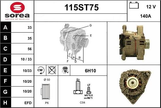 STARTCAR 115ST75 - Alternator autospares.lv