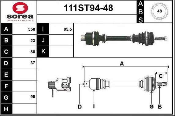 STARTCAR 111ST94-48 - Drive Shaft autospares.lv