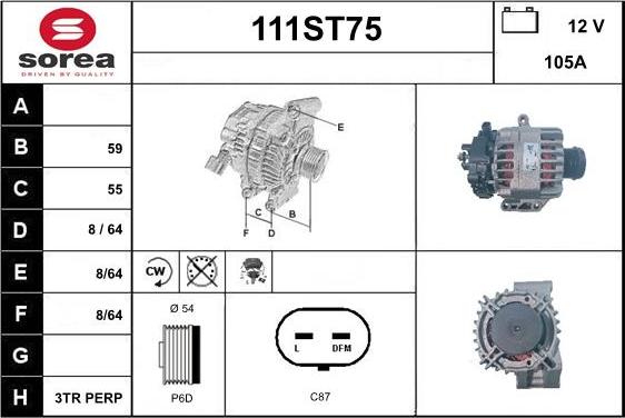 STARTCAR 111ST75 - Alternator autospares.lv