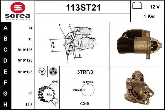 STARTCAR 113ST21 - Starter autospares.lv