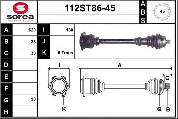 STARTCAR 112ST86-45 - Drive Shaft autospares.lv