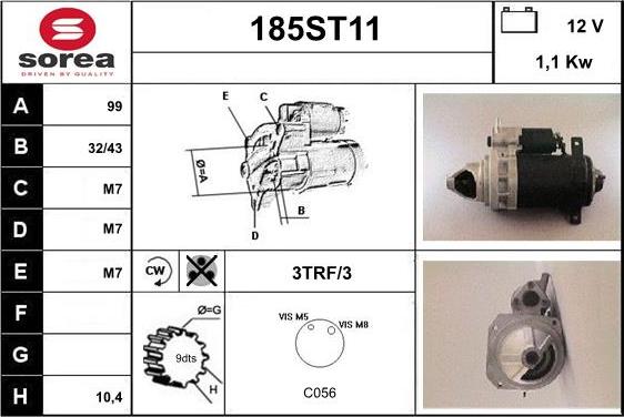 STARTCAR 185ST11 - Starter autospares.lv