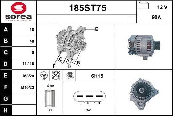 STARTCAR 185ST75 - Alternator autospares.lv