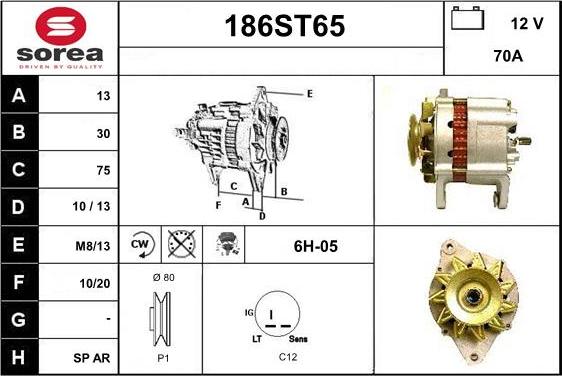 STARTCAR 186ST65 - Alternator autospares.lv