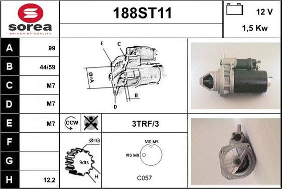 STARTCAR 188ST11 - Starter autospares.lv