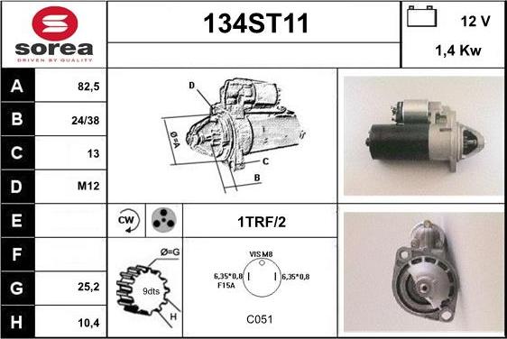 STARTCAR 134ST11 - Starter autospares.lv