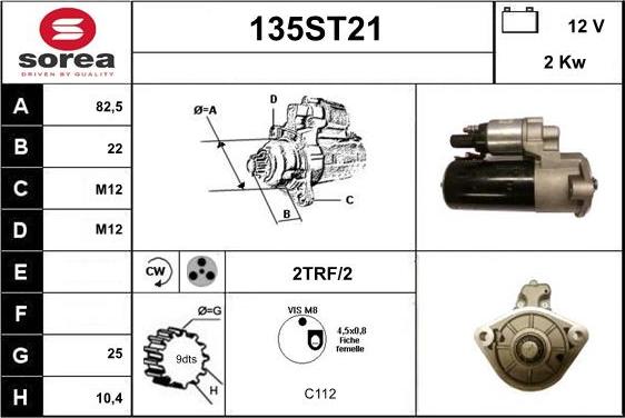 STARTCAR 135ST21 - Starter autospares.lv