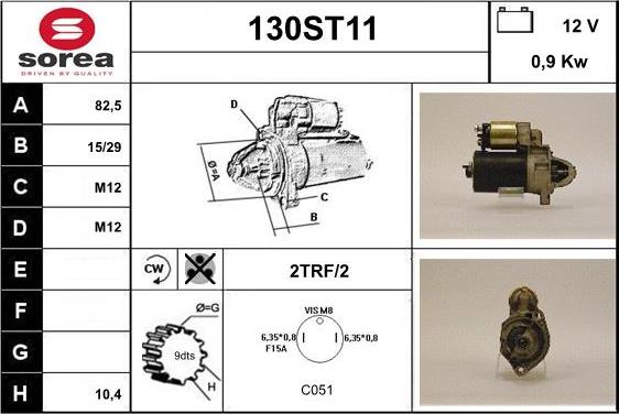 STARTCAR 130ST11 - Starter autospares.lv