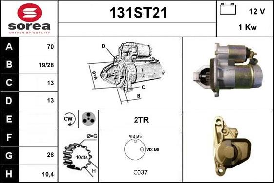 STARTCAR 131ST21 - Starter autospares.lv