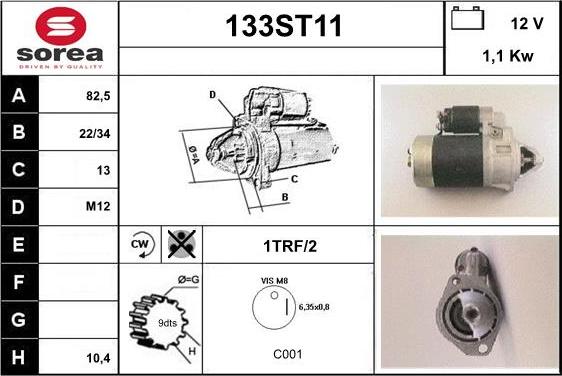 STARTCAR 133ST11 - Starter autospares.lv